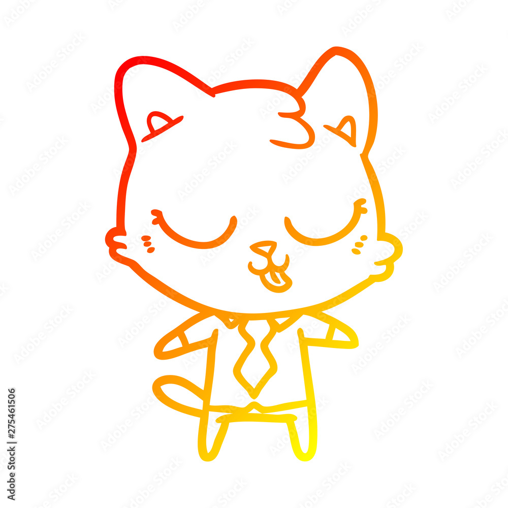 warm gradient line drawing cartoon business cat warm gradient line drawing cartoon business cat