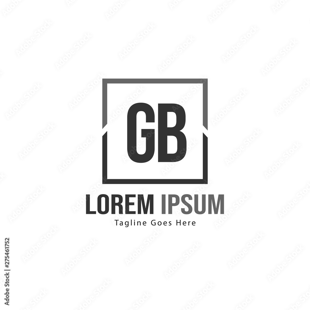 Initial GB logo template with modern frame. Minimalist GB letter logo vector illustration Initial GB logo template with modern frame. Minimalist GB letter logo vector illustration
