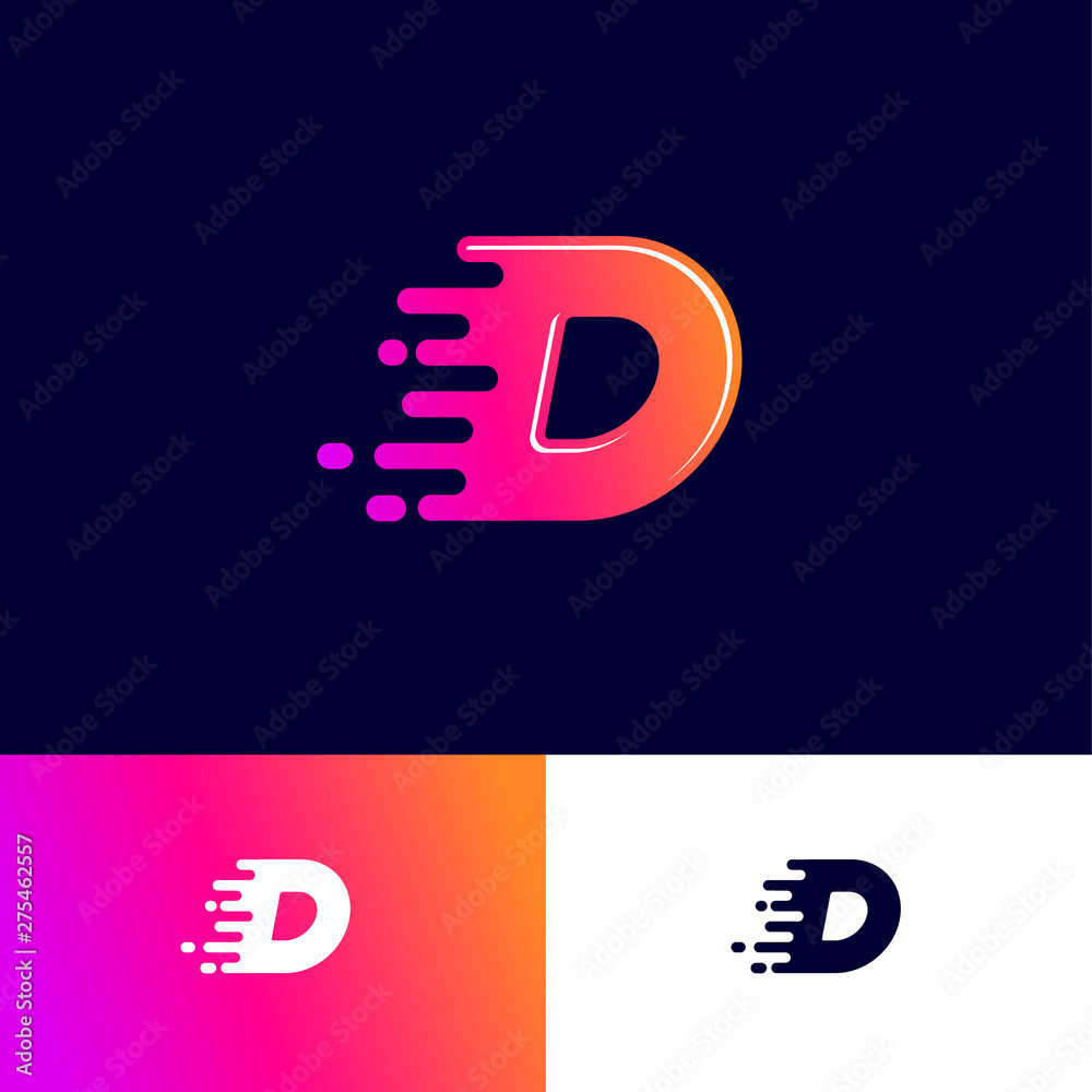 Movement letter D with wind on a different backgrounds. Dynamic logo. Velocity or delivery icon. Movement letter D with wind on a different backgrounds. Dynamic logo. Velocity or delivery icon.