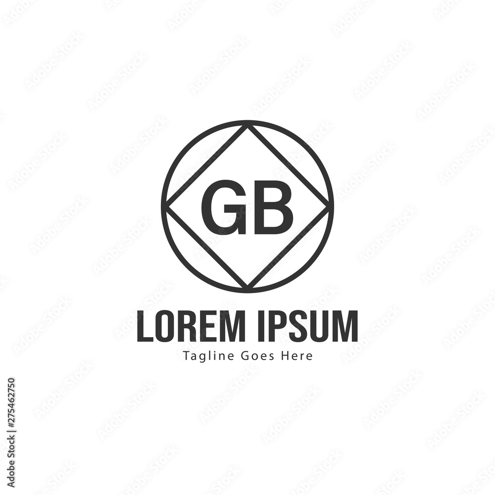 Initial GB logo template with modern frame. Minimalist GB letter logo vector illustration