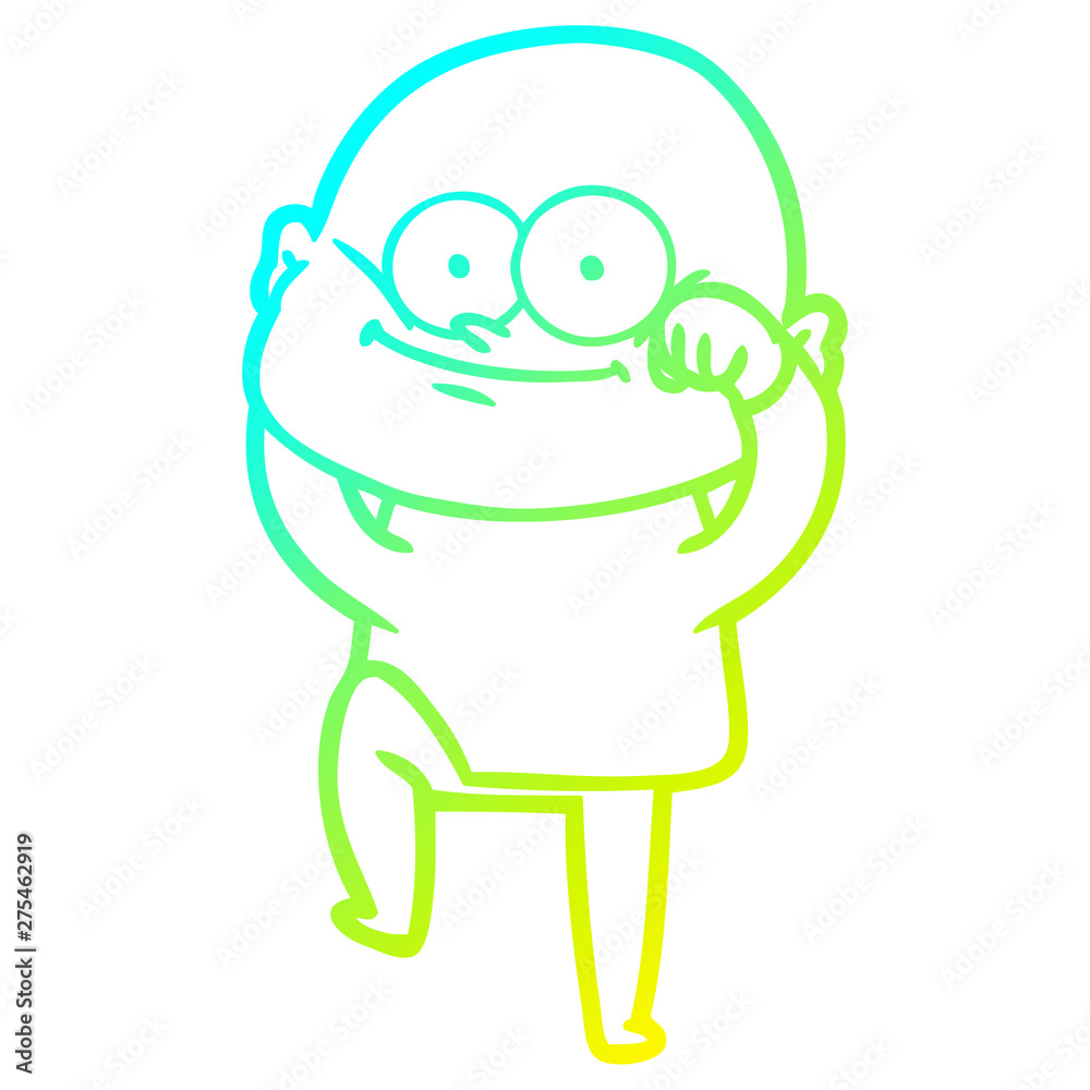 cold gradient line drawing cartoon bald man staring cold gradient line drawing cartoon bald man staring