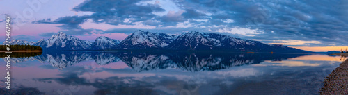 Panoramic view of Grand Tetons mountain range