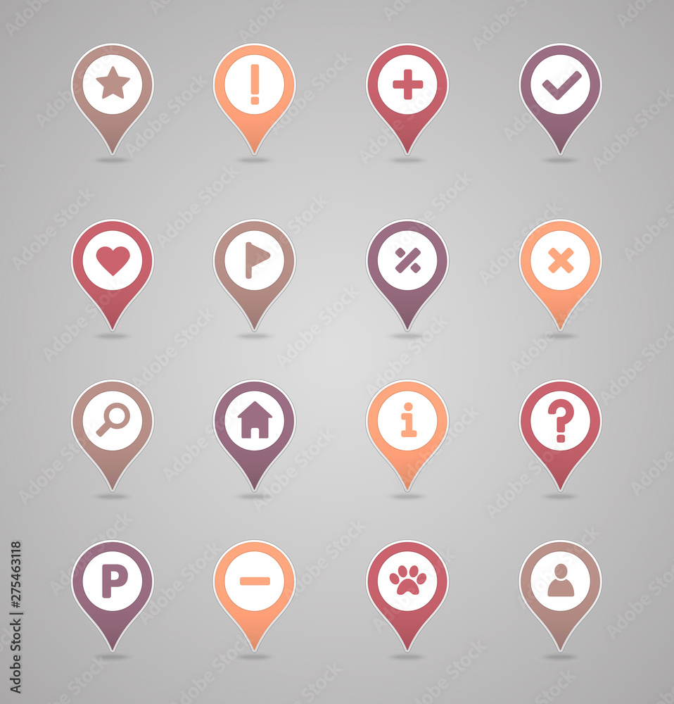 Pin map icon set. Map pointer. Map markers Pin map icon set. Map pointer. Map markers