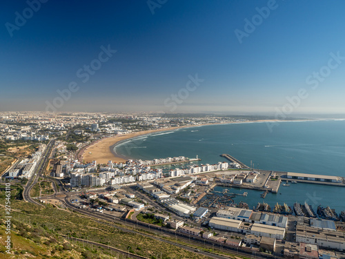 Agadir, Morocco, North Africa [Agadir central beach, sunset, plage dusk, fortress hill ruins]