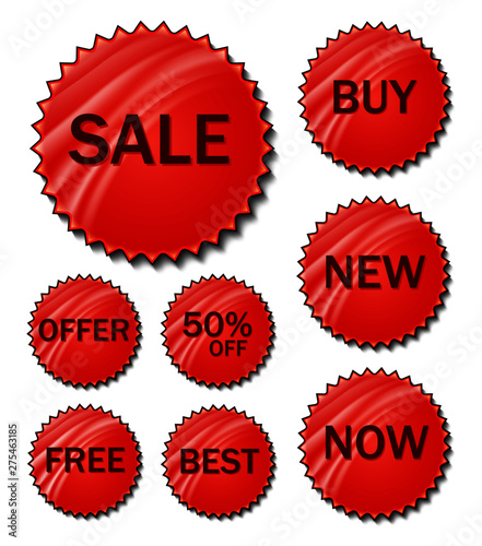 New sticker set. Vector sale banner for web store. Product stickers with offer. Promotional corner located element. Color splash label, tag, badge, icon with text. Accent promotion flyer, frame design
