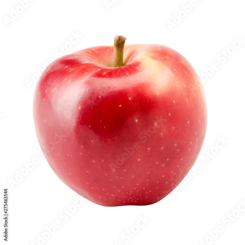 Single Red Apple Isolated On White Background CloseUp