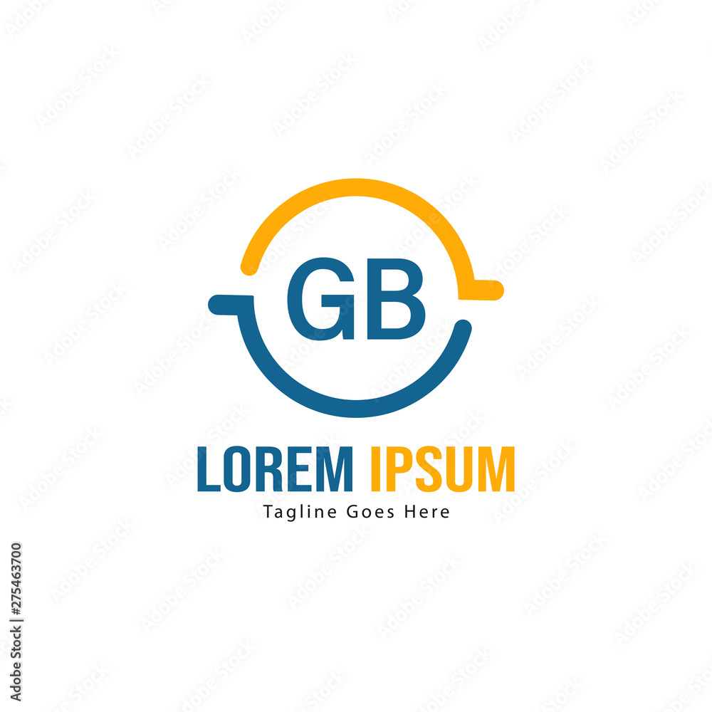 Initial GB logo template with modern frame. Minimalist GB letter logo vector illustration Initial GB logo template with modern frame. Minimalist GB letter logo vector illustration