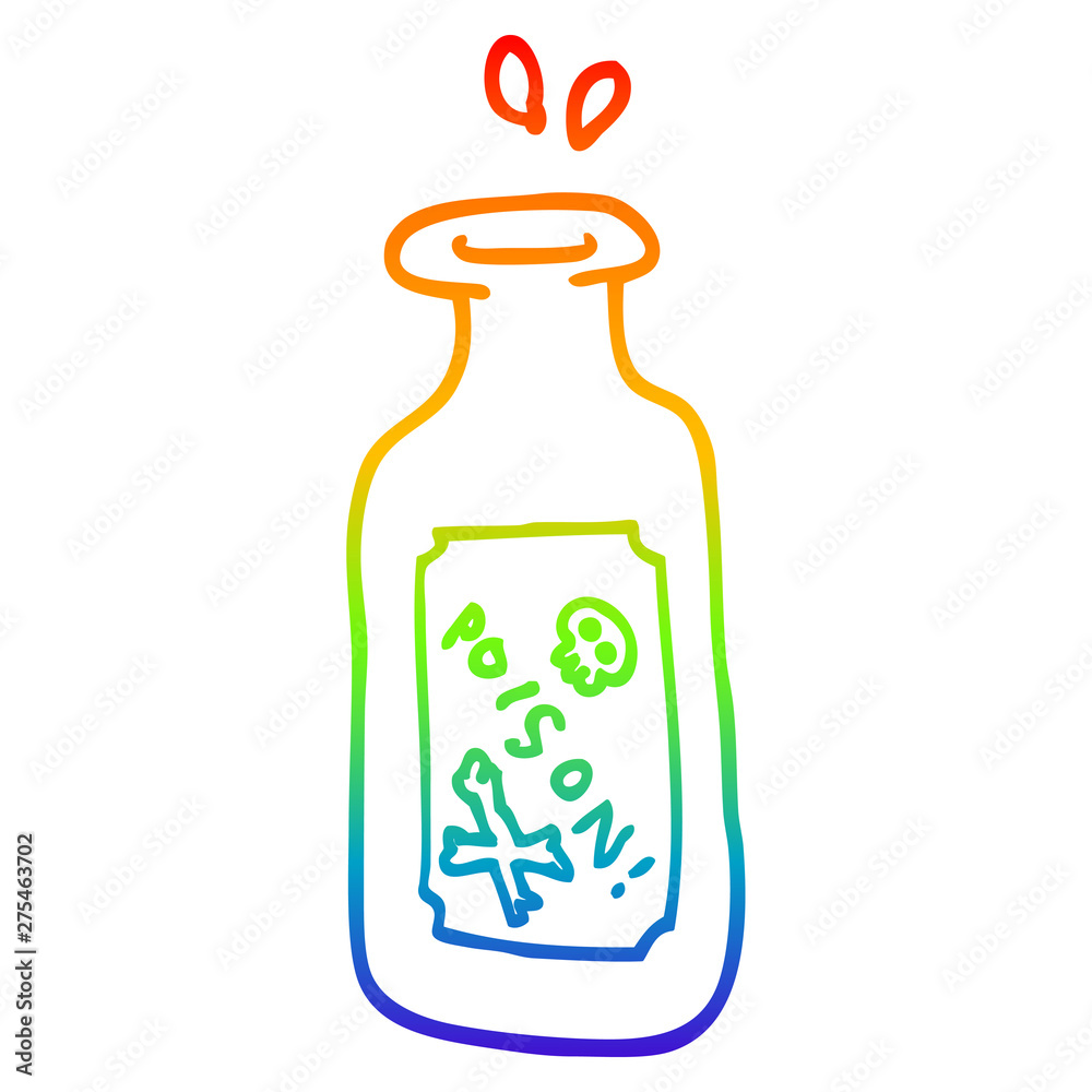 rainbow gradient line drawing cartoon poison rainbow gradient line drawing cartoon poison