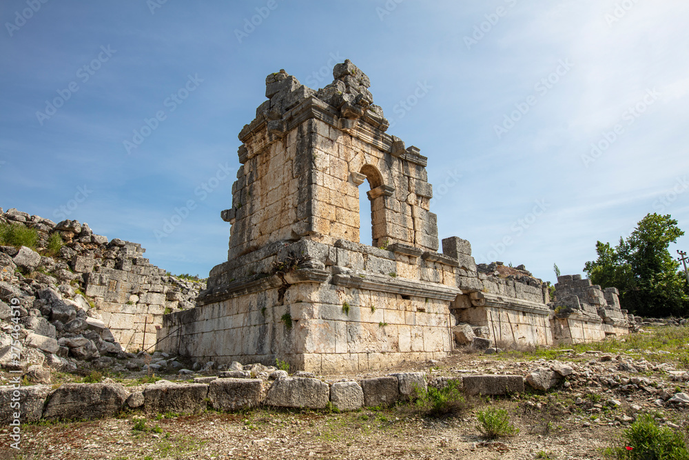 Tlos is an ancient ruined Lycian hilltop citadel near the resort town of Fethiye in the Mugla Province of southern Turkey