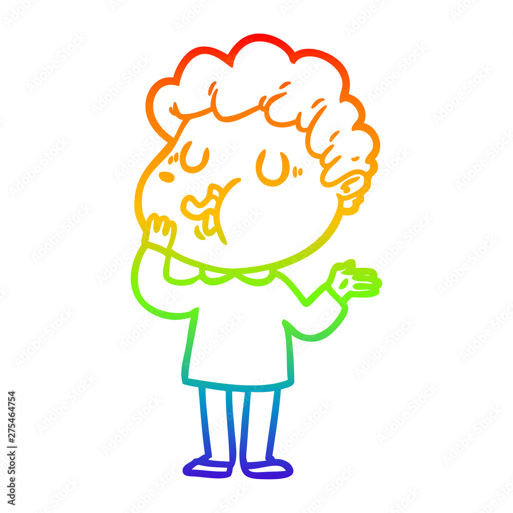 rainbow gradient line drawing cartoon man singing rainbow gradient line drawing cartoon man singing