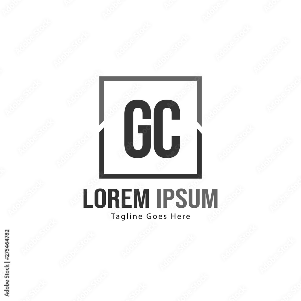 Initial GC logo template with modern frame. Minimalist GC letter logo vector illustration Initial GC logo template with modern frame. Minimalist GC letter logo vector illustration