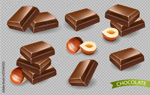 Chocolate Vector realistic. Template detailed candies for design label, backg...