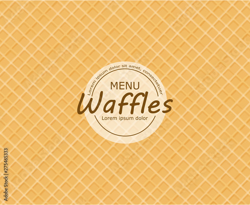 Waffles pattern background Vector. Vintage realistic textures