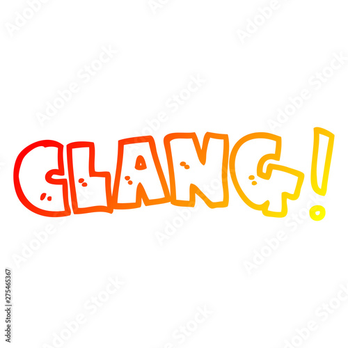 warm gradient line drawing cartoon word clang