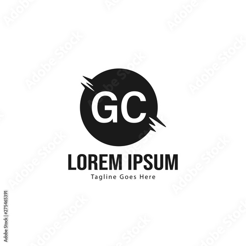 Initial GC logo template with modern frame. Minimalist GC letter logo vector illustration