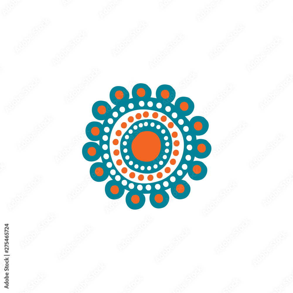 Aboriginal art dots painting logo design template