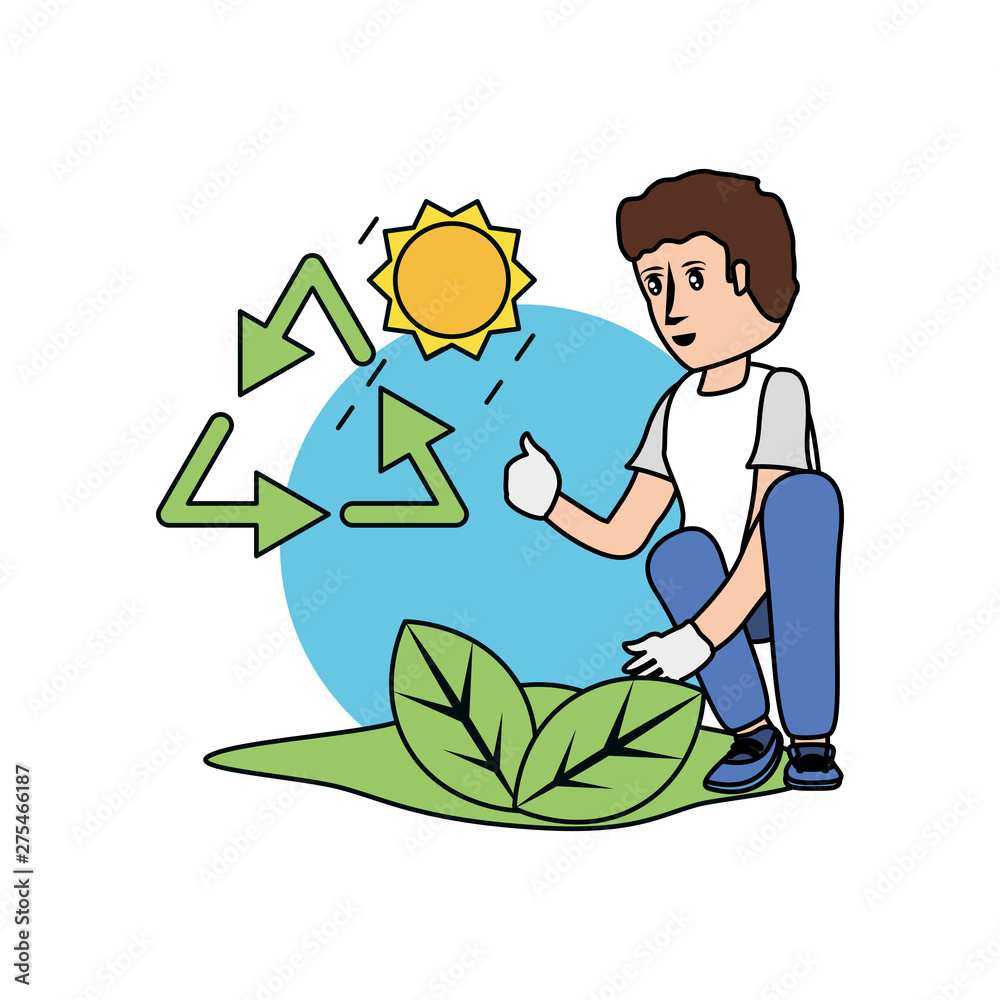Avatar man and leaves design Avatar man and leaves design