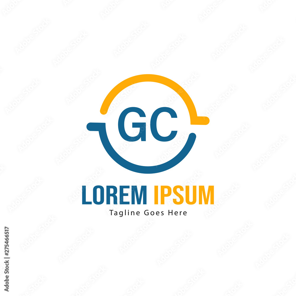 Initial GC logo template with modern frame. Minimalist GC letter logo vector illustration Initial GC logo template with modern frame. Minimalist GC letter logo vector illustration