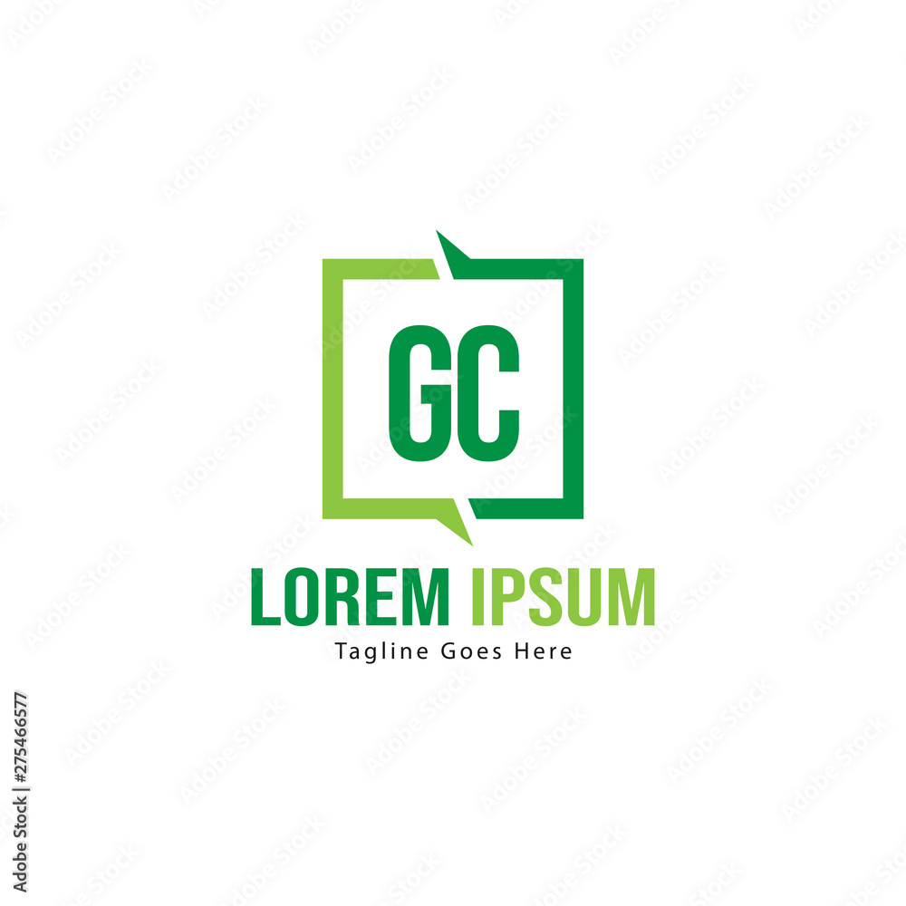 Initial GC logo template with modern frame. Minimalist GC letter logo vector illustration Initial GC logo template with modern frame. Minimalist GC letter logo vector illustration