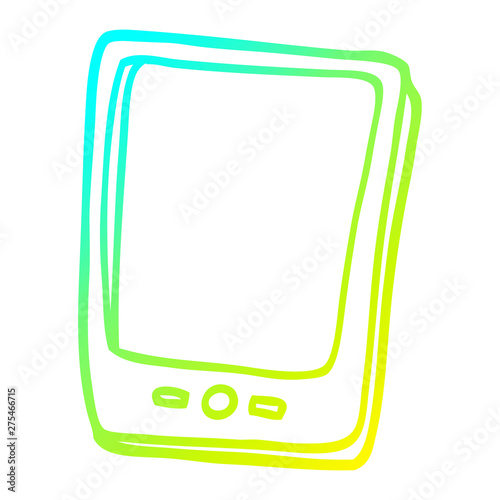 cold gradient line drawing cartoon modern mobile