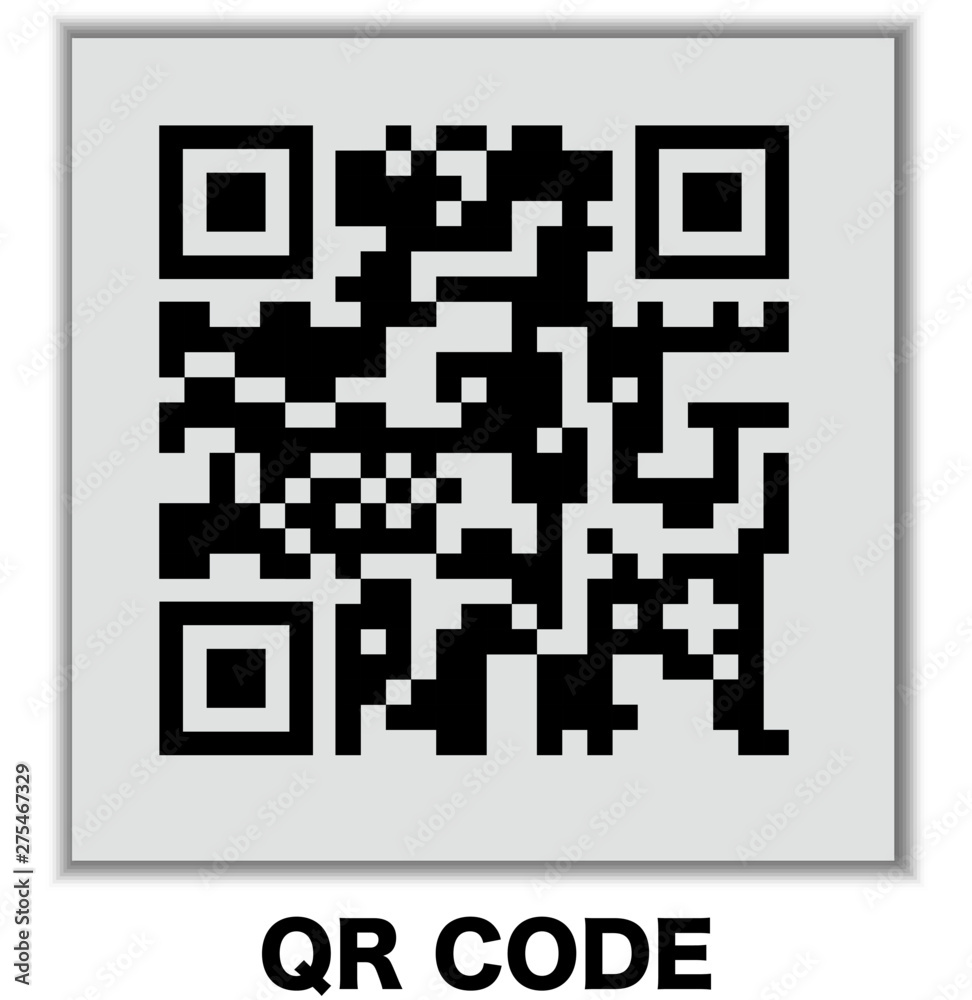 Vector QR code sample for smartphone scanning isolated on white background. Vector QR code sample for smartphone scanning isolated on white background.