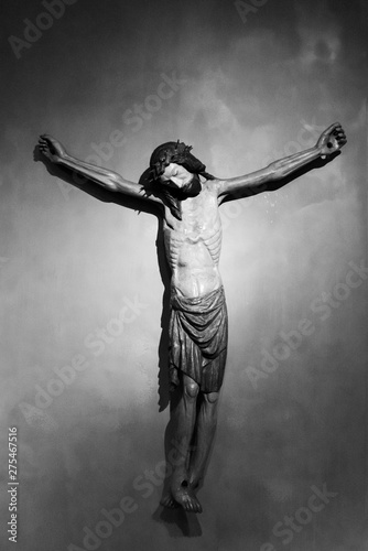 Crucifix of wooden in black and white © Giorgio G