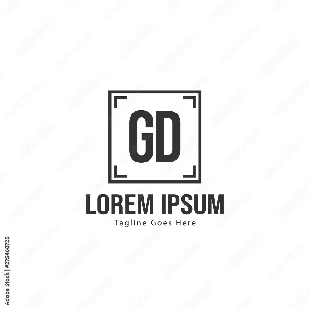 Initial GD logo template with modern frame. Minimalist GD letter logo vector illustration Initial GD logo template with modern frame. Minimalist GD letter logo vector illustration