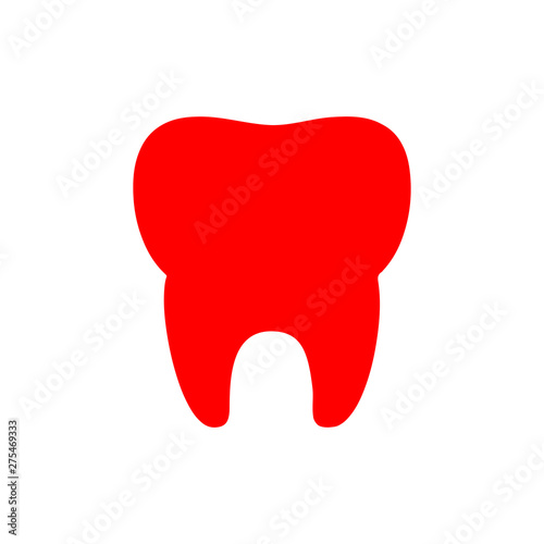 Flat minimal tooth icon. Simple vector tooth icon. Isolated tooth icon for various projects.
