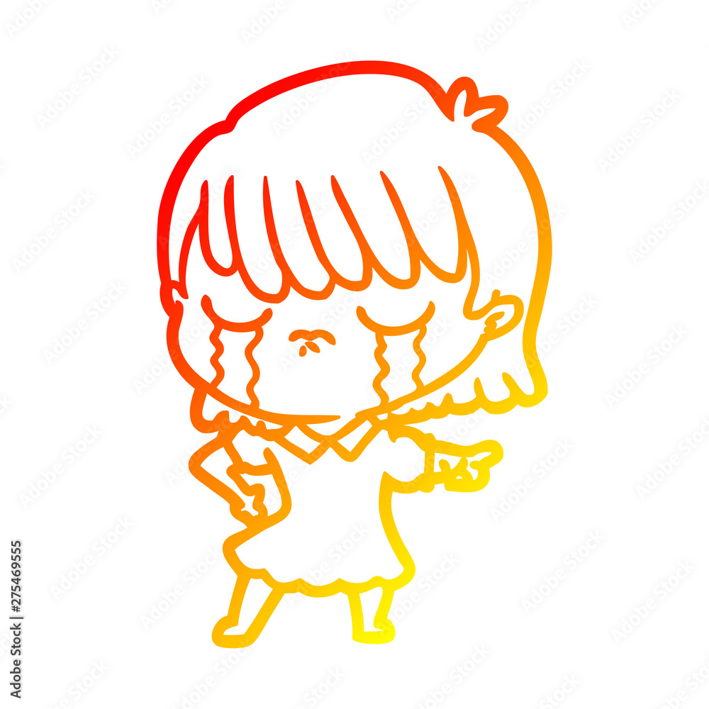 warm gradient line drawing cartoon woman crying warm gradient line drawing cartoon woman crying