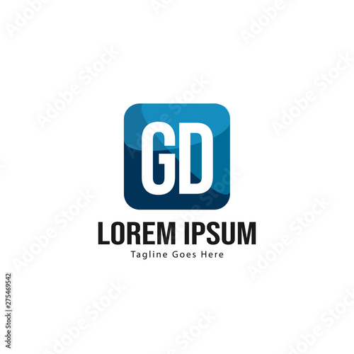 Initial GD logo template with modern frame. Minimalist GD letter logo vector illustration © Robani