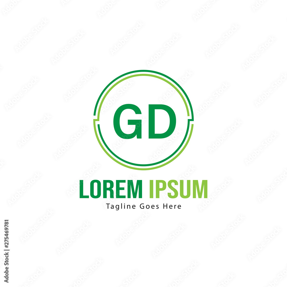 Initial GD logo template with modern frame. Minimalist GD letter logo vector illustration Initial GD logo template with modern frame. Minimalist GD letter logo vector illustration