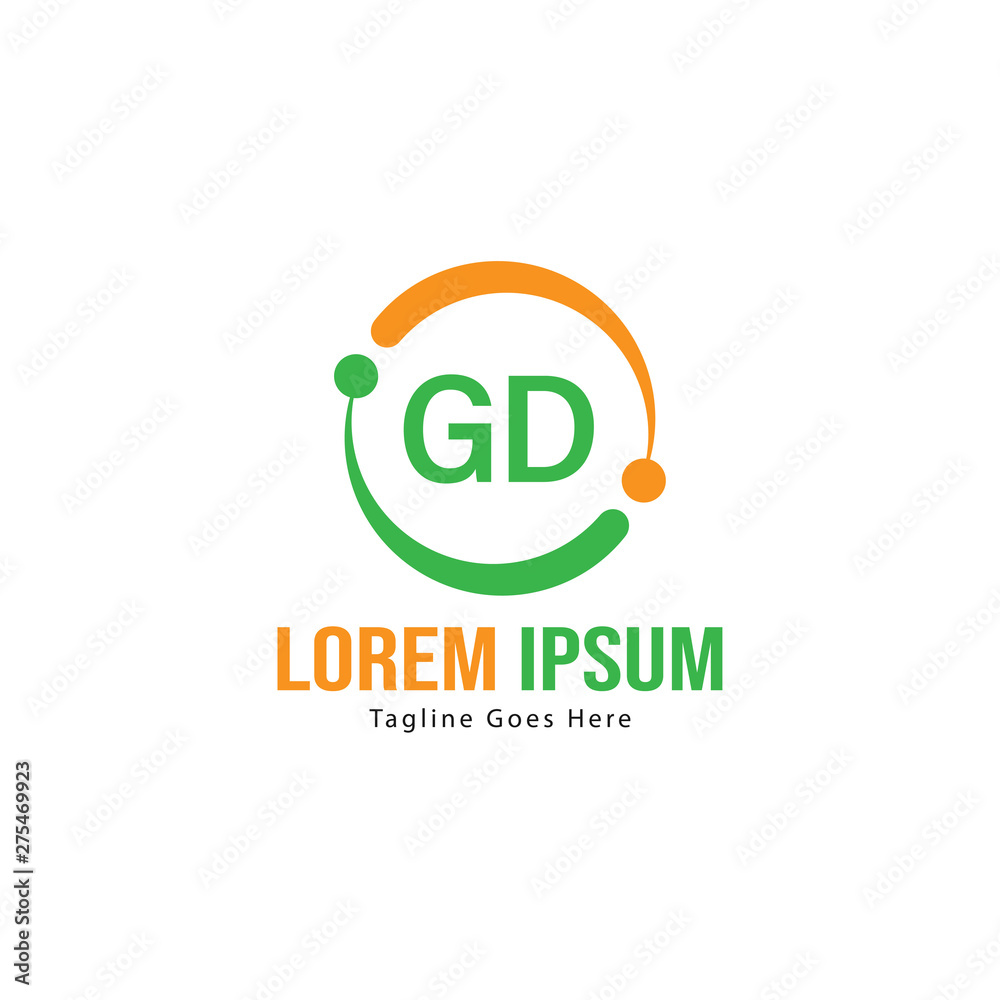 Initial GD logo template with modern frame. Minimalist GD letter logo vector illustration Initial GD logo template with modern frame. Minimalist GD letter logo vector illustration