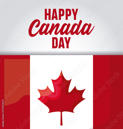 poster of happy day canada with flag