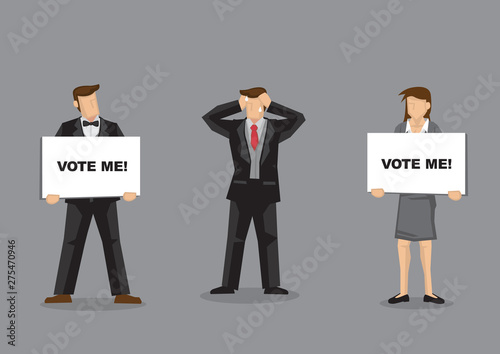 Voter's Dilemma Vector Cartoon Illustration