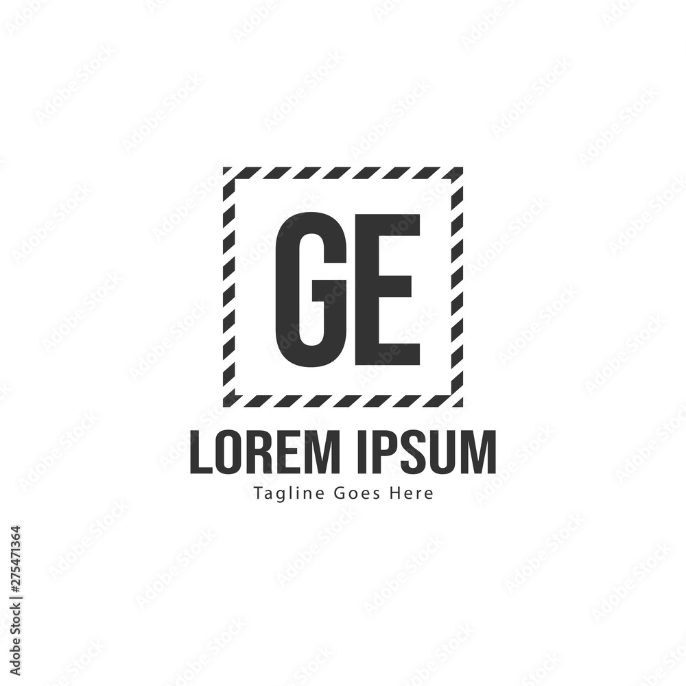 Initial GE logo template with modern frame. Minimalist GE letter logo vector illustration Initial GE logo template with modern frame. Minimalist GE letter logo vector illustration