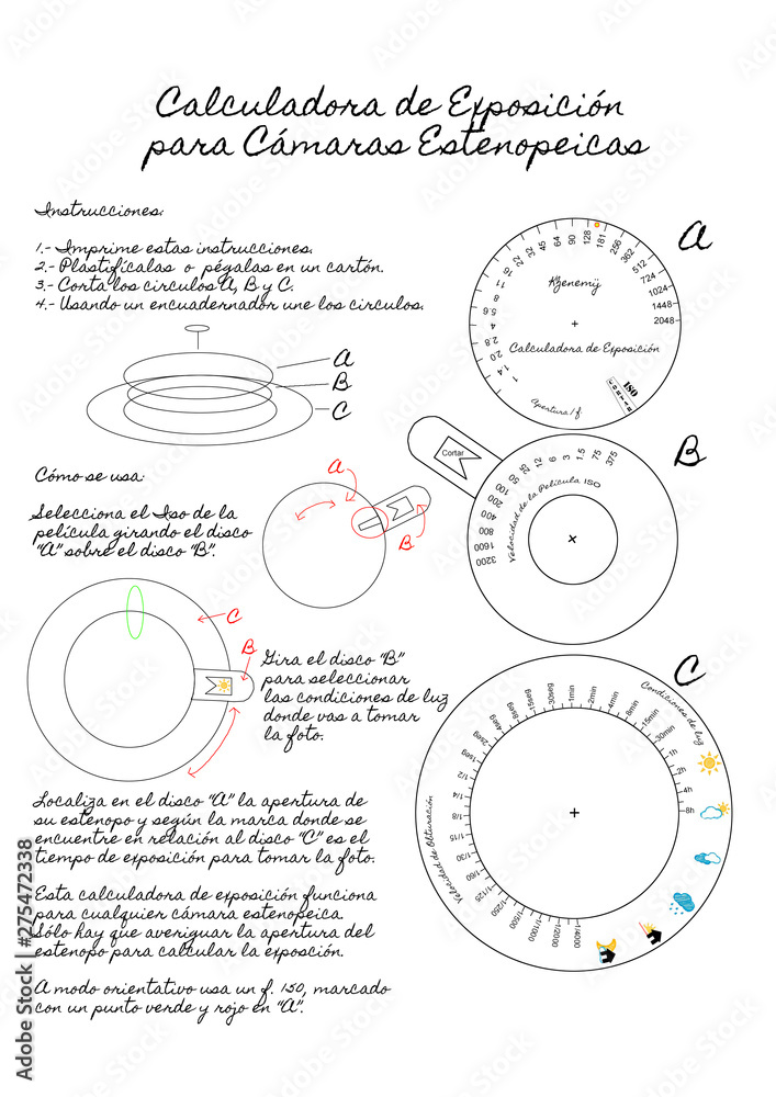 Calculadora de Exposición para cámaras analógicas estenopeicas Stock Photo  | Adobe Stock