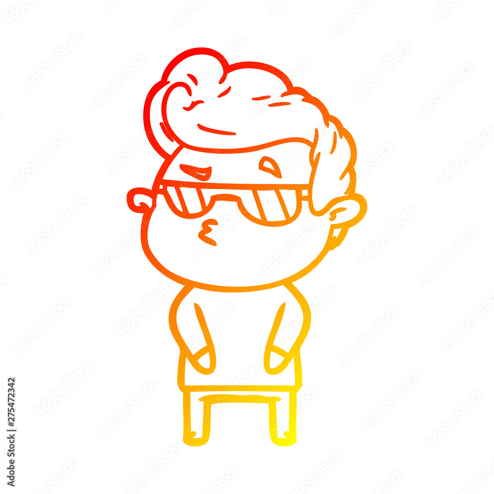 warm gradient line drawing cartoon cool guy warm gradient line drawing cartoon cool guy