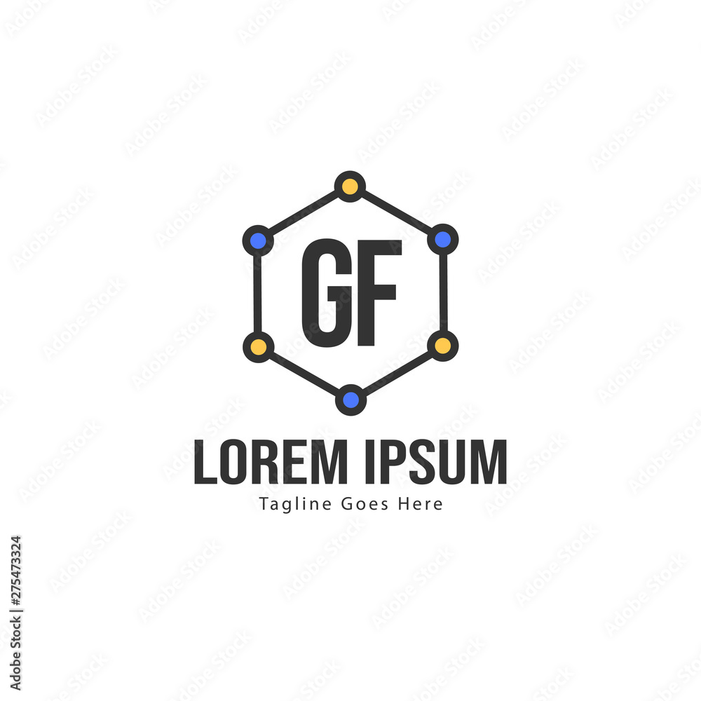 Initial GF logo template with modern frame. Minimalist GF letter logo vector illustration Initial GF logo template with modern frame. Minimalist GF letter logo vector illustration