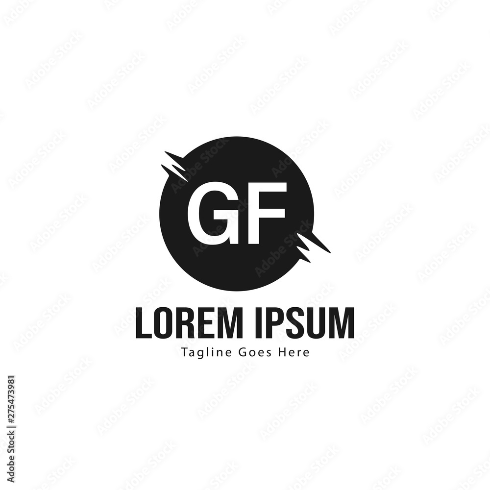 Initial GF logo template with modern frame. Minimalist GF letter logo vector illustration Initial GF logo template with modern frame. Minimalist GF letter logo vector illustration