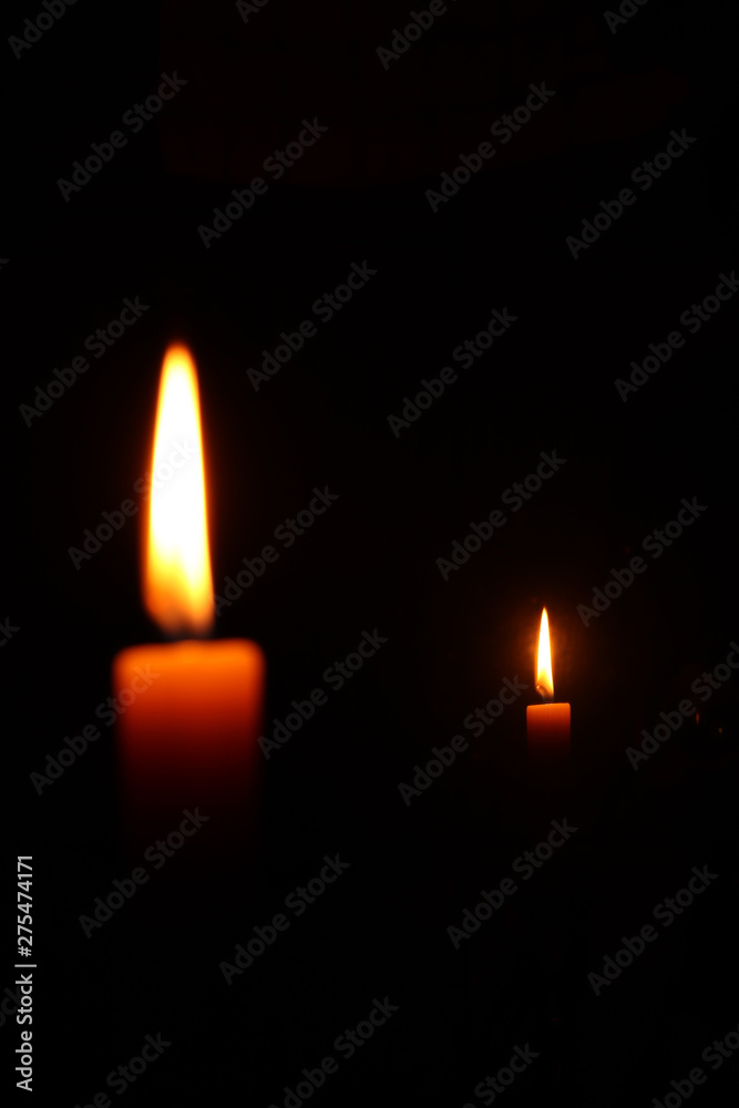 Candle with its reflection Candle with its reflection