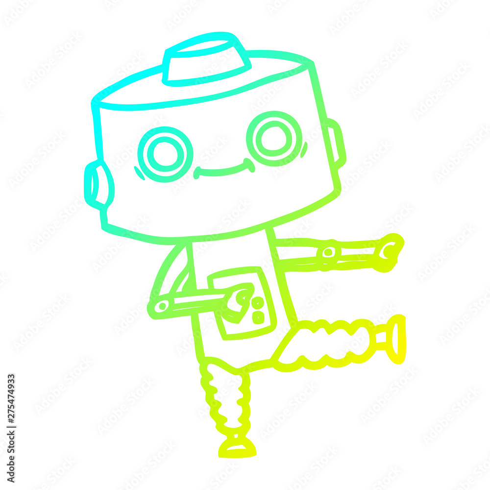 cold gradient line drawing cartoon robot cold gradient line drawing cartoon robot