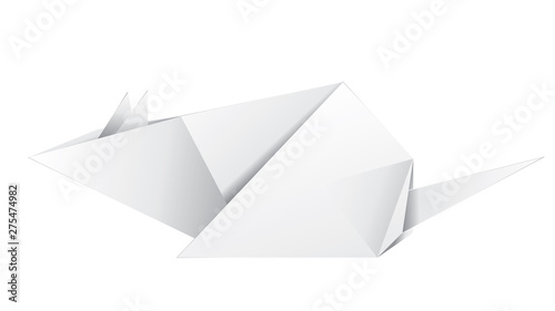 White paper origami mouse