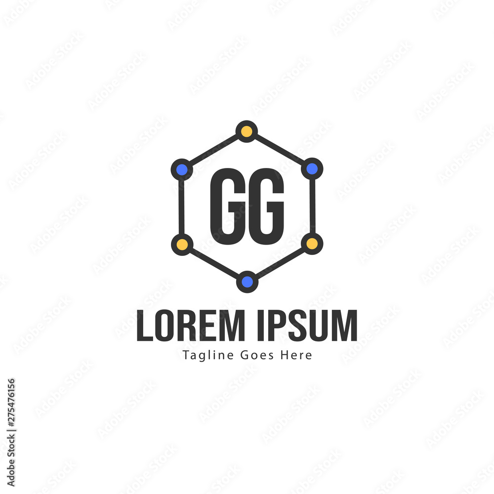 Initial GG logo template with modern frame. Minimalist GG letter logo vector illustration Initial GG logo template with modern frame. Minimalist GG letter logo vector illustration
