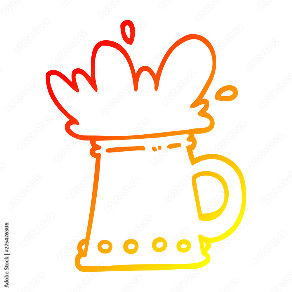warm gradient line drawing cartoon beer tankard warm gradient line drawing cartoon beer tankard
