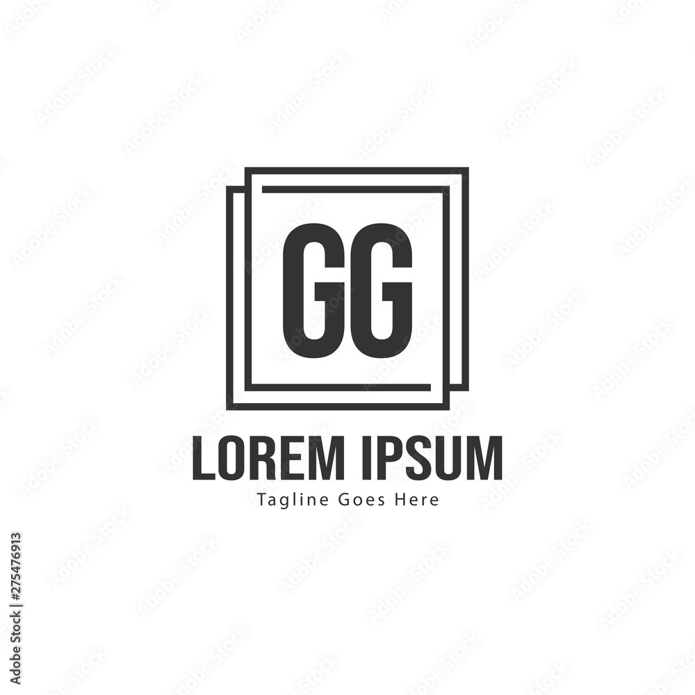 Initial GG logo template with modern frame. Minimalist GG letter logo vector illustration Initial GG logo template with modern frame. Minimalist GG letter logo vector illustration