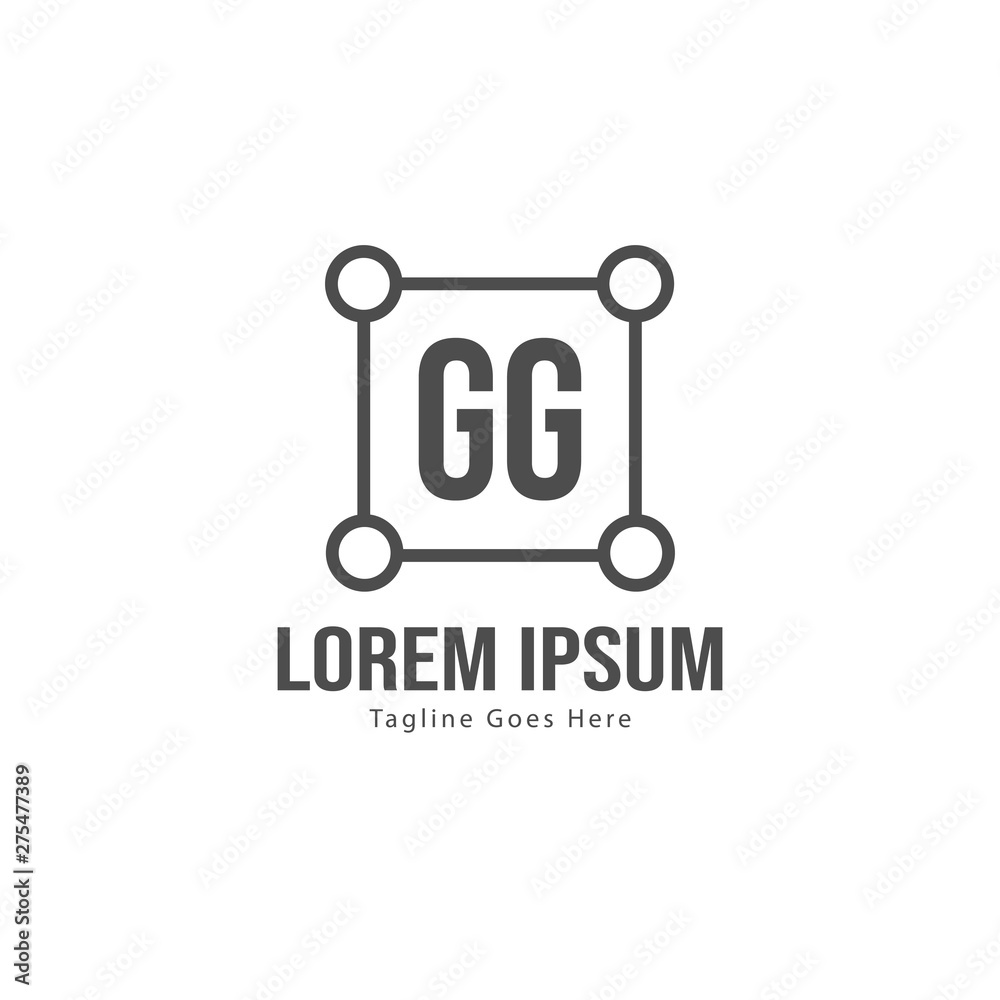 Initial GG logo template with modern frame. Minimalist GG letter logo vector illustration Initial GG logo template with modern frame. Minimalist GG letter logo vector illustration