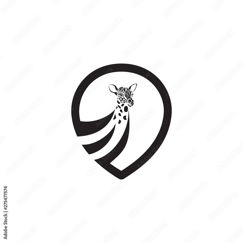 Foto Giraffe with emblematic logo design template