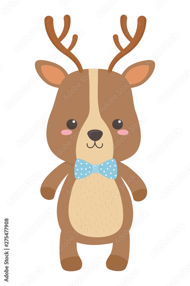 Reindeer cartoon with bowtie design Reindeer cartoon with bowtie design