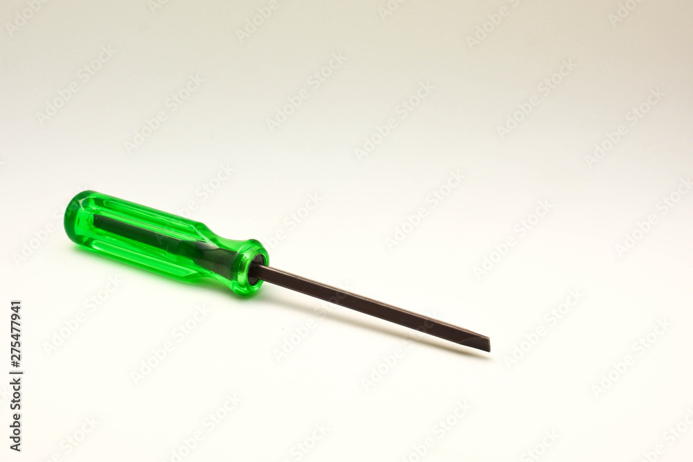 green screwdriver with shadow green screwdriver with shadow