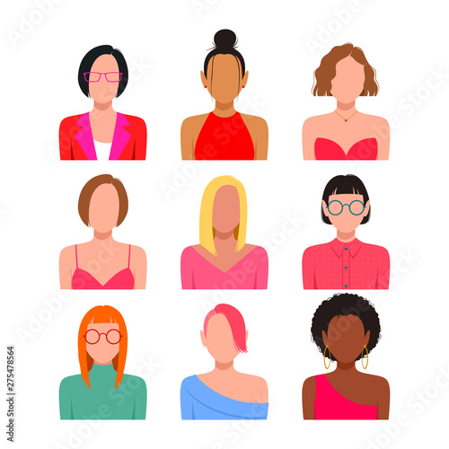 Diverse people avatar set